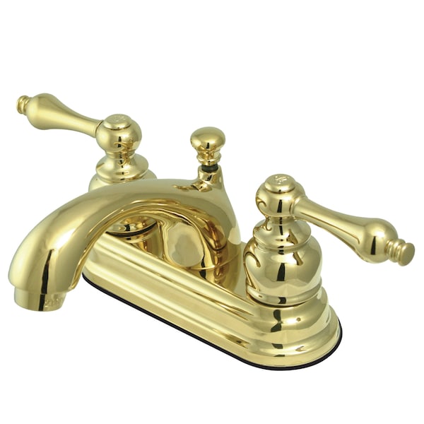 4" Centerset Bathroom Faucet, Polished Brass